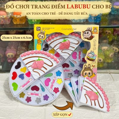 Hộp đồ chơi trang điểm Labubu Hình Bánh Kem Đồ chơi Makeup thật cho bé yêu thích trang điểm làm đẹp