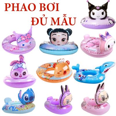 [MẪU MỚI] Phao bơi hình thú Kuromi Labubu Capybara Baby Shark Stitch Hottrend có tay cầm chống lật chắc chắn cho bé Phao