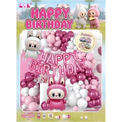  [TẶNG BƠM KEO] Tổng hợp Full Set Bóng Capybara - Labubu Trang Trí Sinh Nhật Như Hình LB01