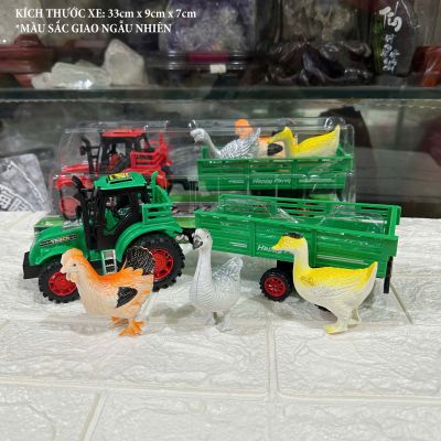 Xe mô hình container đầu kéo và thùng chở động vật
