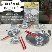 Đồ chơi nấu ăn túi bếp nhỏ bằng NHÔM 17cm bếp nấu được dùng nến
