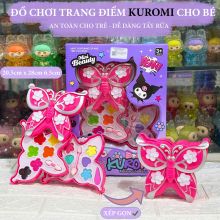 Hộp đồ chơi trang điểm Kuromi Hình Bướm Đồ chơi Makeup thật cho bé yêu thích trang điểm làm đẹp