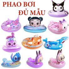[MẪU MỚI] Phao bơi hình thú Kuromi Labubu Capybara Baby Shark Stitch Hottrend có tay cầm chống lật chắc chắn cho bé Phao