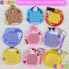 Móc khóa bảng vẽ Kuromi Capybara Natra bằng bi nam châm từ tính hai mặt trò chơi lăn bi kèm bút