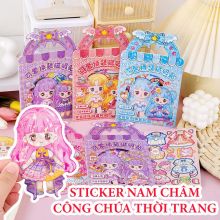 [Nam Châm] Sổ Hình Dán Sticker Công Chúa Thay Trang Phục Quần Áo Cho Bé Gái Đồ Chơi Trẻ Em Thủ Công