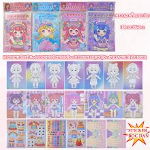 Sổ Hình Dán Sticker Bộ Đồ Hoạt Hình Công Chúa Thời Trang Sáng Tạo Cho Bé Gái Dễ Thương