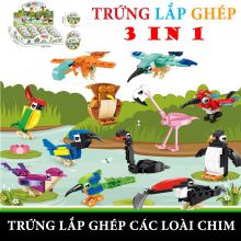 Trứng Đồ Chơi Lắp Ghép Thế Giới Động Vật Mô Hình Lắp Ráp Loài Chim Bộ Xếp Hình Mini Quà Tặng Dành Bé