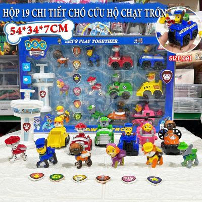 Đồ chơi hộp 19 nhân vật đội chó cứu hộ Pawpatrol SIZE ĐẠI kèm đèn Hải Đăng