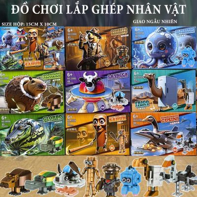 Đồ chơi lắp ghép xếp hình Tung Tung Sahur khối xây dựng đồ chơi gậy gỗ Tralalero Tralala
