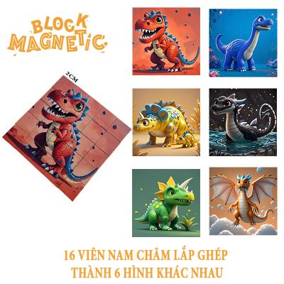 Đồ Chơi Rubik Nam Châm Tung Tung Sahur Công Chúa, Khủng Long Trò Chơi Xếp Hình Thông Minh Cho Bé