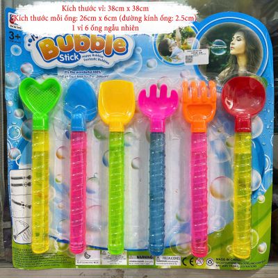 Đồ chơi vỉ 6 cây thổi bong bóng xà phòng hình thú dễ thương Qùa tặng đáng yêu cho bé vui chơi