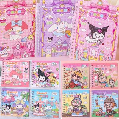 Sổ 40 Trang Hình Dán Labubu Sanrio Kuromi Sticker Capybara Miếng Decal Kết Hợp Sổ Ghi Chú Đồ Chơi Cho Bé