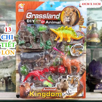 Vỉ Đồ Chơi Mô Hình Khủng Long Động Vật Hà Mã Kèm Mô Hình Lâu Đài Đá Size ĐẠI Đồ Chơi Cho Bé 815-2