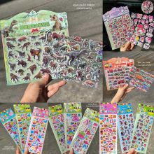 (1 Mảnh Nhỏ) Hình Dán Sticker 3D In Nổi Cho Bé Trai Bé Gái Nhiều Hình Đa Dạng Xe Khủng Long Động Vật Công Chúa