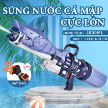Đồ Chơi Bắn Nước Áp Lực Nén Lớn Hình Cá Mập Dung Tích 2L Súng Nước Đồ Chơi Mùa Hè Cho Bé