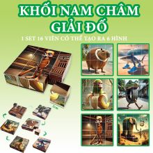 Đồ Chơi Khối Nam Châm 16 Viên Lắp Ráp 6 Hình Tung Tung Tung Sahur Mẫu Mới Hot