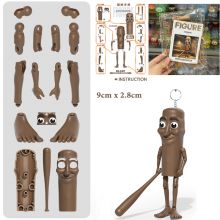 Đồ Chơi Lắp Ghép Tung Tung Sahur 13cm Mẫu Mới Hot Kèm Móc Khóa Mô Hình Lắp Ráp Có Khớp Linh Hoạt