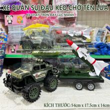 Đồ Chơi Xe Đầu Kéo Quân Sự Chở Tên Lửa Chạy Trớn Loại Đại Xe Chở Hàng Container Mô Hình Xe Qùa Tặng
