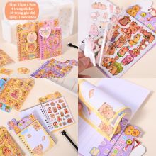 Sổ Hình Dán Capybara Kèm Sổ Ghi Chú 2in1 Sổ Charm Nước Hottrend