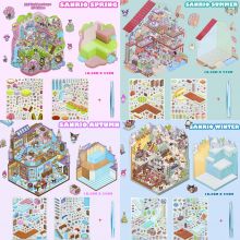 Sticker 3D, MiniScape 3D, Bộ Dán Cảnh Quan Trang Trí Mô Phỏng Thực Tế, Hình Dán 3D Sanrio 4 mùa