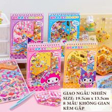 [TẶNG NHÍP] Sổ sticker Sanrio Kuromi 3D nhãn dán cảnh quan nhiều chủ đề đồ chơi miniscape giảm stress