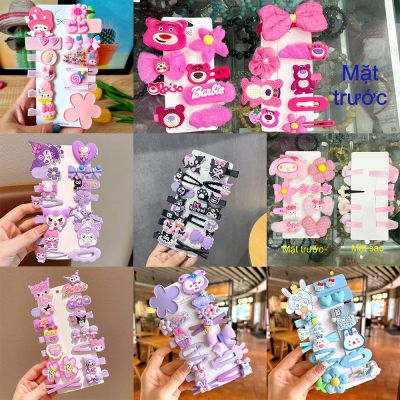 Vỉ Kẹp Tóc Lớn Nhiều Mẫu Sanrio Melody Cinamonroll Kuromi Gấu Dâu Thỏ Stella Cho Bé