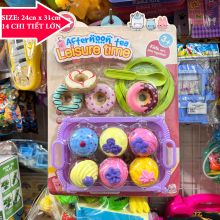 Bộ đồ chơi vỉ bánh donut bánh kem cho bé
