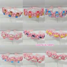 Cài tóc Kuromi Sanrio Labubu Bông Hoa cho bé - Bờm tóc đính nơ kim tuyến Băng đô