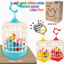 Đồ Chơi Lồng Chim Cao Cấp Kèm Hộp Mô Hình Lồng Chim Cảm Ứng Phát Tiếng Hót Có Đèn Khi Chạm Âm Thanh