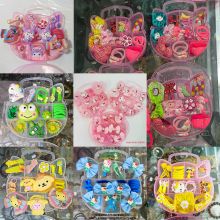 Hộp Kẹp Tóc Chun Buộc Tóc Động Vật Kuromi Hello Kitty Keroppi Pompompurin Sanrio Cho Bé