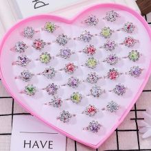 Set 2 Nhẫn Nhựa/ Kim Loại Điều Chỉnh Kích Thước Đáng Yêu Cho Bé Gái Hoa Hồng