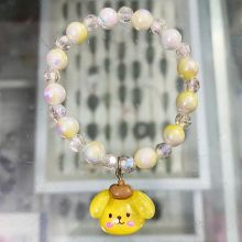 Vòng Tay Pompompurin Sanrio Co Giãn Đính Hạt Pha Lê Thời Trang Bé Phụ Kiện Trang Sức Lấp Lánh Quà Tặng Cho Bé Gái