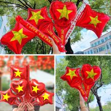 Bóng bay cờ đỏ sao vàng cầm tay Bóng Bay Yêu Nước Trang Trí Cổ Vũ Phụ Kiện Lễ Hội Quốc Khánh 2/9 Diệp Linh