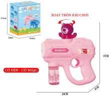 Máy bắn bong bóng Gấu dâu máy tạo bong bóng xà phòng tự động siêu mạnh Đồ chơi cho trẻ em
