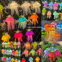 Lồng Đèn Trung Thu Sứa Biển Kẽm Nhung Lắp Sẵn Hot Trend Lồng Đèn Trang Trí Đèn LED Nhiều Màu- Đồ Chơi Cho Bé