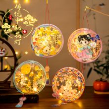 Lồng đèn trung thu thỏ ngọc handmade có đèn led phát sáng an toàn cho bé chơi lễ hội trung thu