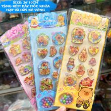 Sticker Hình Dán 3D Nước Kim Tuyến CAPYBARA Kuromi Labubu Lấp Lánh Cute Decor Trang Trí Sổ Tay