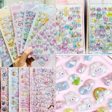 Sticker Nhựa PVC In Nổi 3D BONBON DROP DIY kim tuyến, trang trí sáng tạo, họa tiết ngộ nghĩnh, đáng yêu