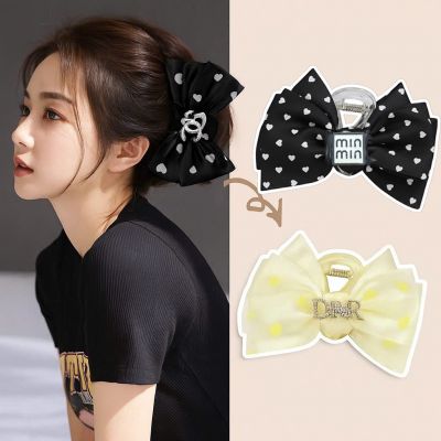 (Kẹp nơ chất xịn) Kẹp càng cua nơ xòe bản to hot trend thời trang Hàn Quốc