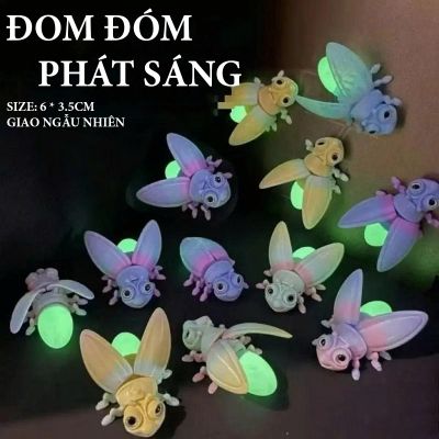 Mô Hình 3D Đom Đóm Phát Sáng In Nhựa Đồ Chơi Nam Châm Dán Bàn Học Móc Khóa Động Vật Nhựa Sắc Nét
