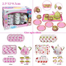Đồ chơi tiệc trà bánh đáng yêu cho bé, có bộ ấm chén và đĩa bánh 15 chi tiết bằng inox siêu bền