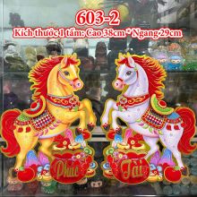Combo 2 Hình Giấy Ngựa Trang Trí Tết Năm Mới Decal Tết Năm Bính Ngọ 2026 603-2