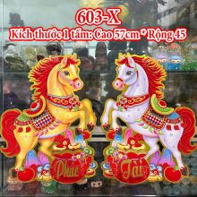 Combo 2 Hình Giấy Ngựa Trang Trí Tết Năm Mới Decal Tết Năm Bính Ngọ 2026 603-X