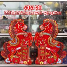 Combo 2 Hình Giấy Ngựa Trang Trí Tết Năm Mới Decal Tết Năm Bính Ngọ 2026 606-80