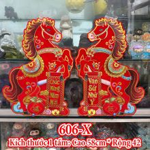 Combo 2 Hình Giấy Ngựa Trang Trí Tết Năm Mới Decal Tết Năm Bính Ngọ 2026 606-X