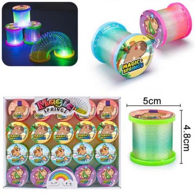 Đồ Chơi Lò Xo Có Đèn Hình Capybara Phát Sáng Nhấp Nháy Cho Bé Giảm Stress Lò Xo Cầu Vồng Phát Sáng