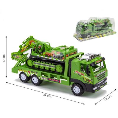 Đồ Chơi Xe Container Đầu Kéo Chở Xe Múc Chạy Trớn Loại Đại Xe Chở Hàng Mô Hình Xe - Diệp Linh