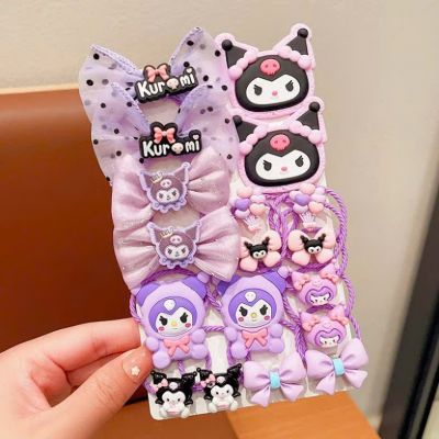 Vỉ buộc tóc kẹp tóc 16 món Chủ đề Sanrio Kuromi Melody Cinnamoll cho bé