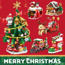Đồ Chơi Lắp Ghép Giáng Sinh Chủ Đề Tàu Hỏa Tuần Lộc Ngôi Già Ông Già Noel Vui Nhộn Cho Bé