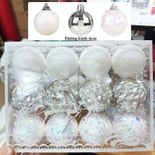 Hộp phụ kiện Noel màu trắng châu lớn trang trí, nơ, trái châu loại đẹp Cao Cấp trang trí Noel giáng sinh, phụ kiện trang